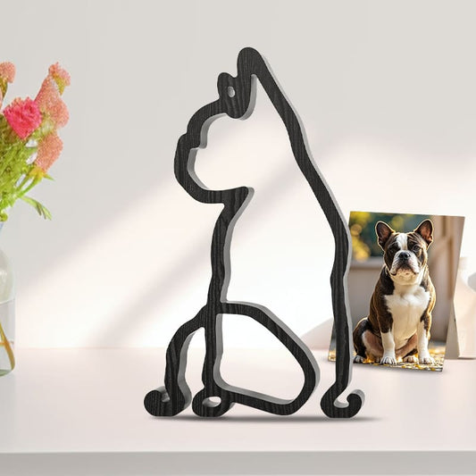 Pawretta™ Boston Terrier Minimal Dog Art Wooden Sculptures